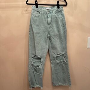 Baby blue vervet jeans.